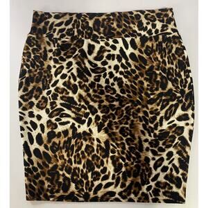 Vintage Leopard Mini Skirt Animal Print Stretchy 90s Glam Rock